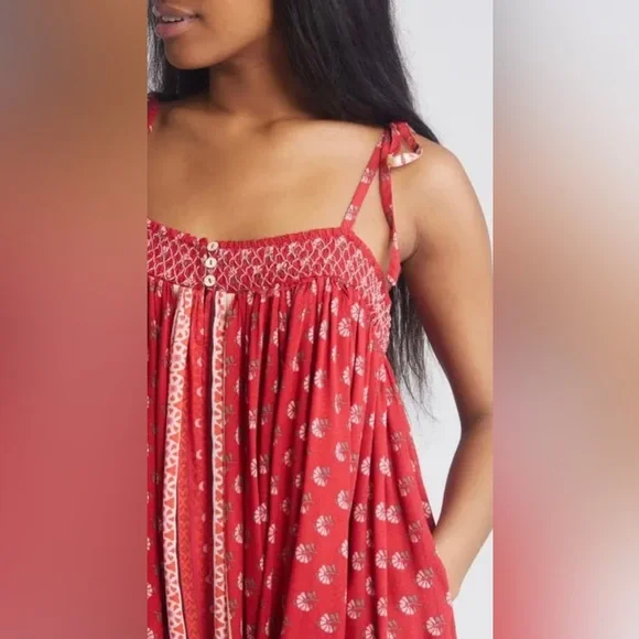 Intimately Free People Rule The World Romper In Ruby Combo Sz - Picture 5 of 11